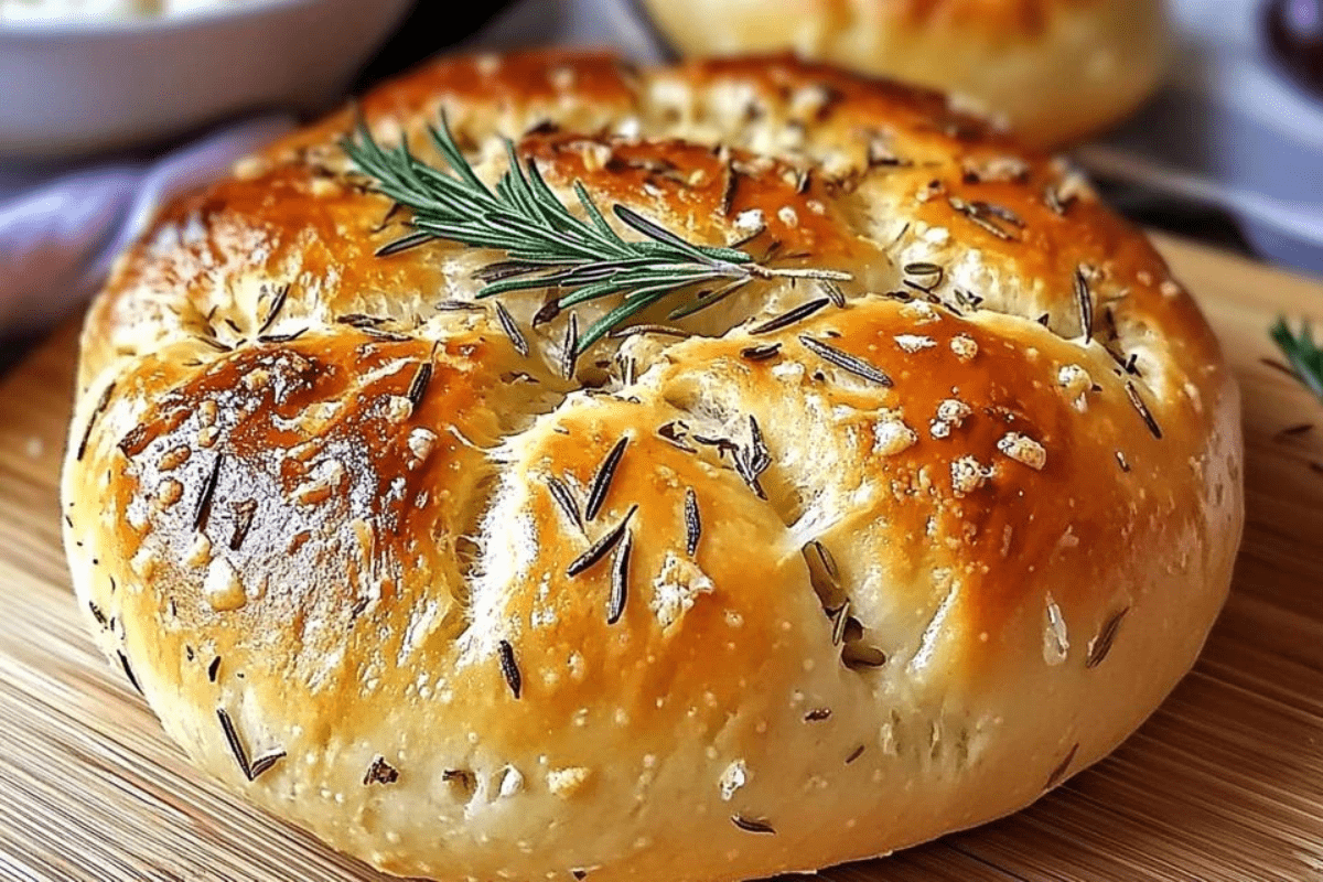 Rustic No-Knead Rosemary Garlic Bread