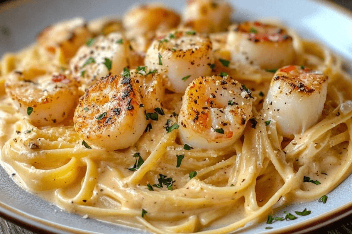 Creamy Lobster and Scallop Pasta