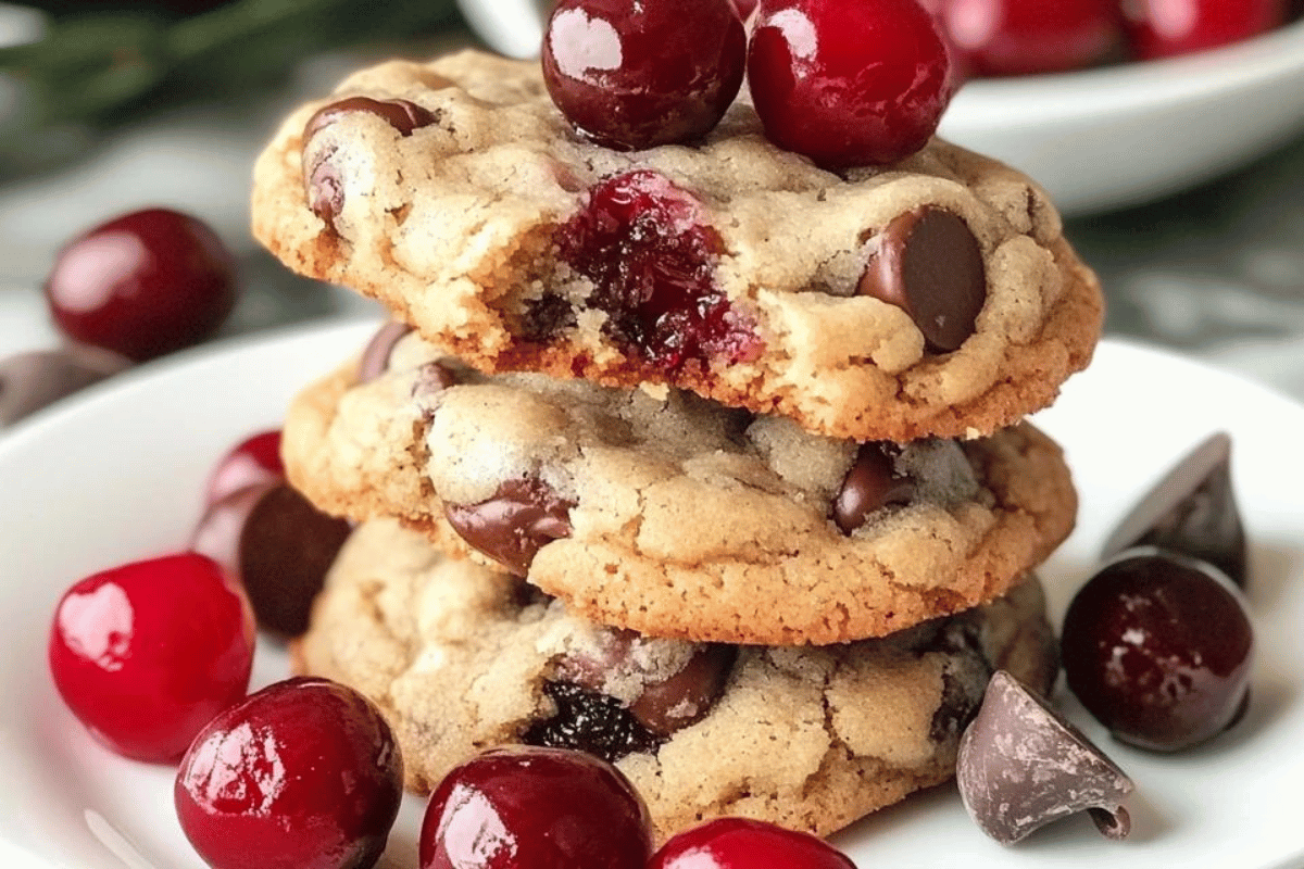 Maraschino Cherry Chocolate Chip Cookies