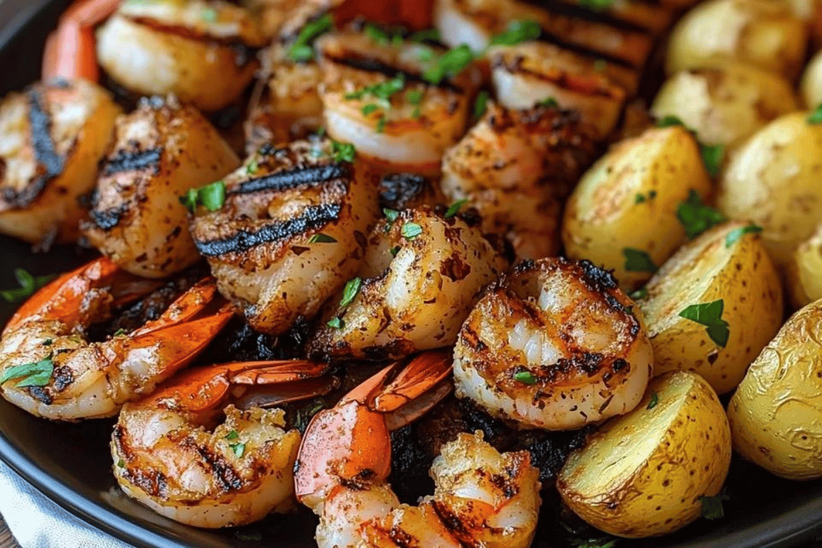 Grilled Lobster and Shrimp