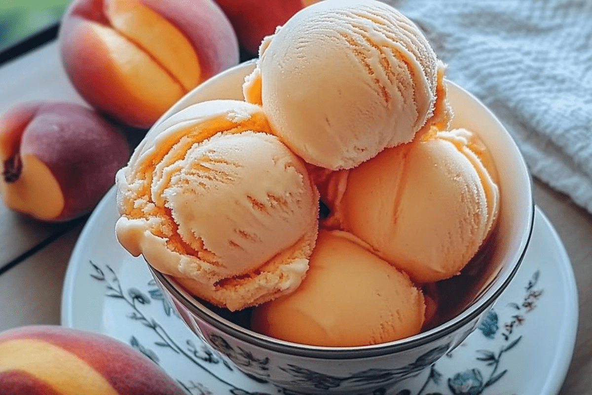 Homemade Peach Ice Cream